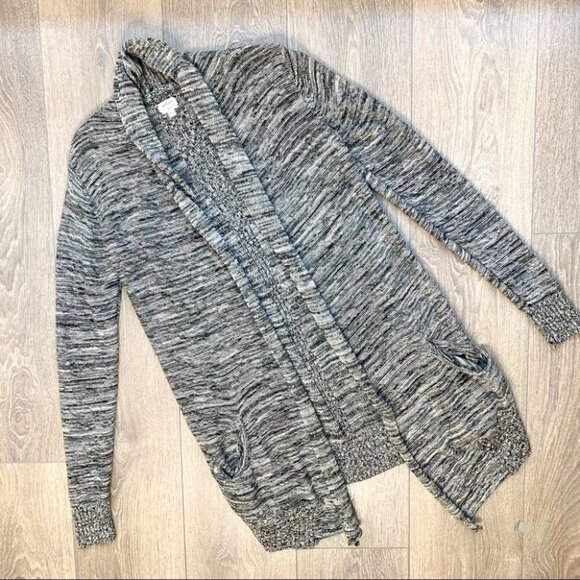 Aritzia Wilfred Flaubert Cardigan Sweater Duster Heathered Grey Draped Size XS - Picture 2 of 14